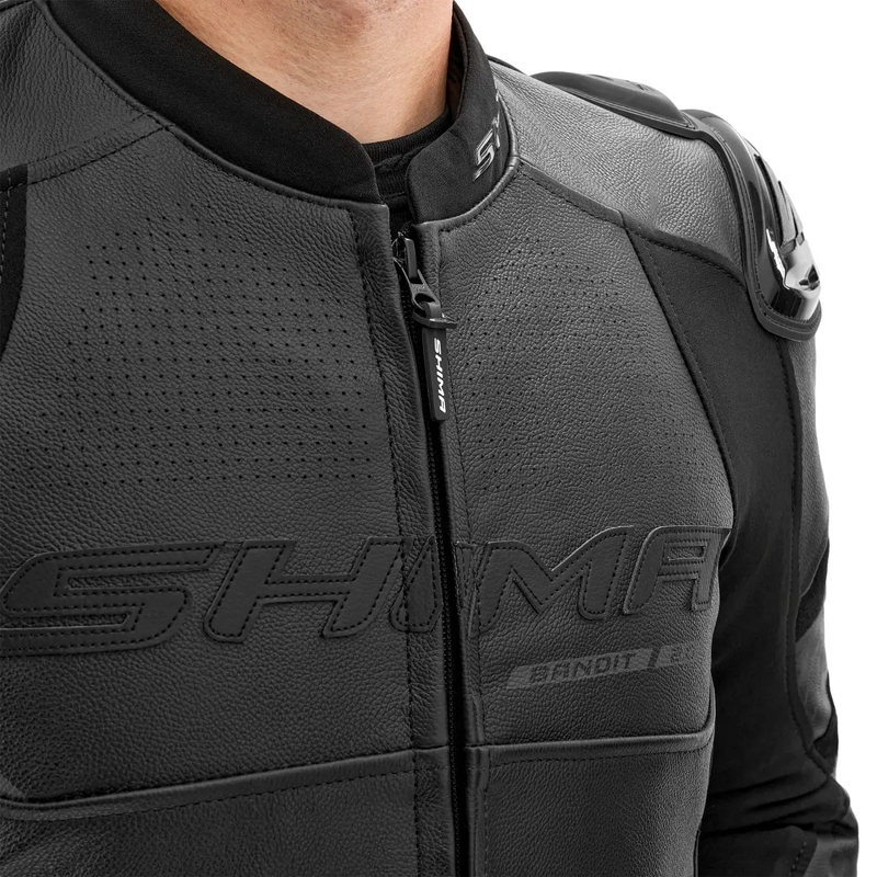 Blouson moto en cuir Shima Bandit 2.0 noir-noir