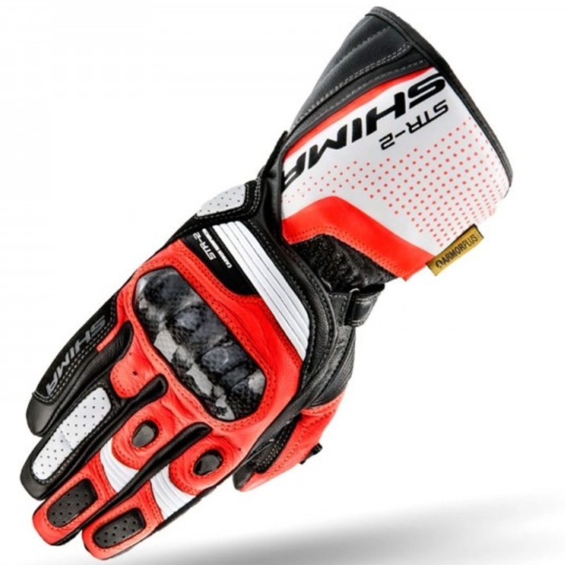 Gants Shima STR-2 noir-blanc-rouge fluo