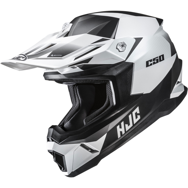 Casque de motocross HJC C50 Slide MC10SF noir-blanc