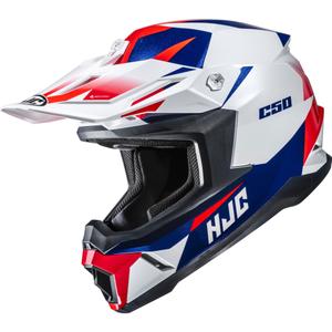 Casque de motocross HJC C50 Slide MC21 blanc-bleu-rouge