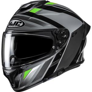 Casque moto intégral HJC C71 Faber MC4 noir-gris-vert fluo