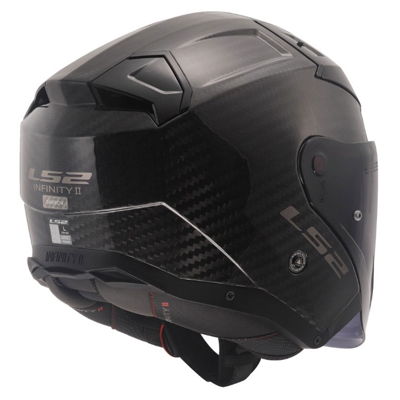 Casque moto jet LS2 OF603 Infinity II Carbon-06 noir brillant