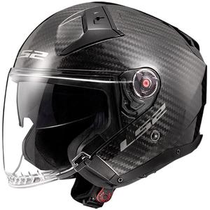 Casque moto jet LS2 OF603 Infinity II Carbon-06 noir brillant