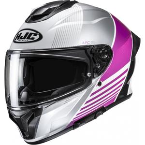 Casque moto intégral HJC C71 Morix MC8 argent-rose
