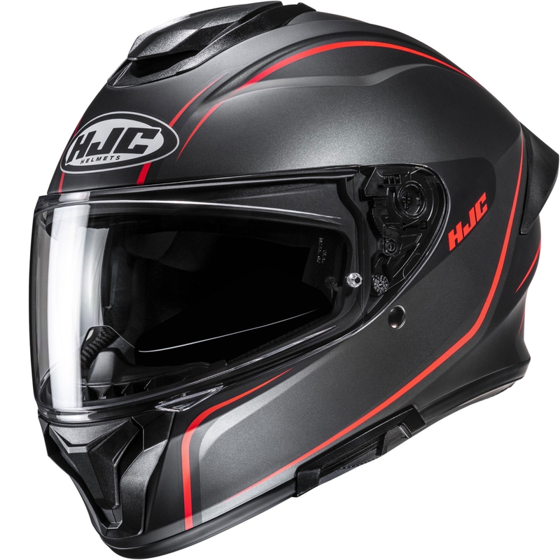 Casque moto intégral HJC C71 Quez MC1SF noir-rouge