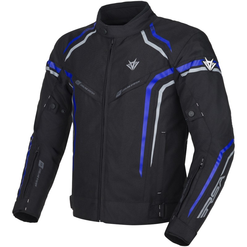 Veste moto RSA Compact 2 noir-gris-bleu
