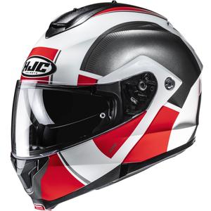 Casque moto modulable HJC C91N Jyn MC1 noir-blanc-rouge