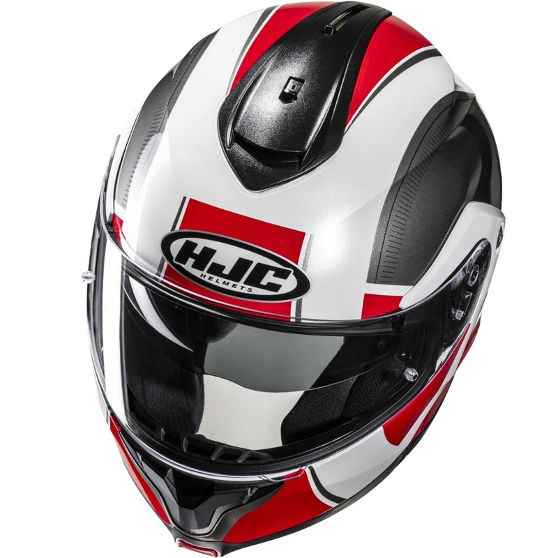Casque moto modulable HJC C91N Jyn MC1 noir-blanc-rouge
