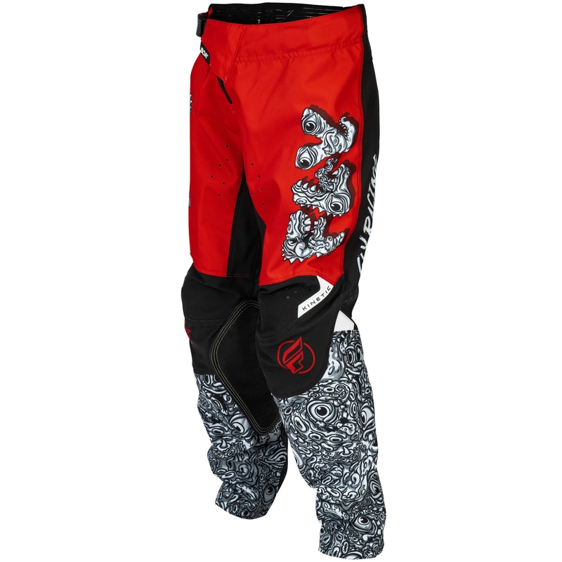 Pantalon motocross enfant FLY Racing - USA Kinetic Mutant rouge-blanc-noir
