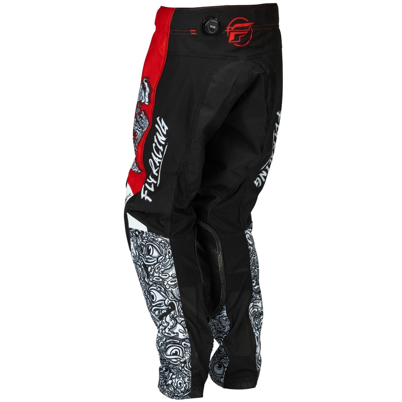 Pantalon motocross enfant FLY Racing - USA Kinetic Mutant rouge-blanc-noir