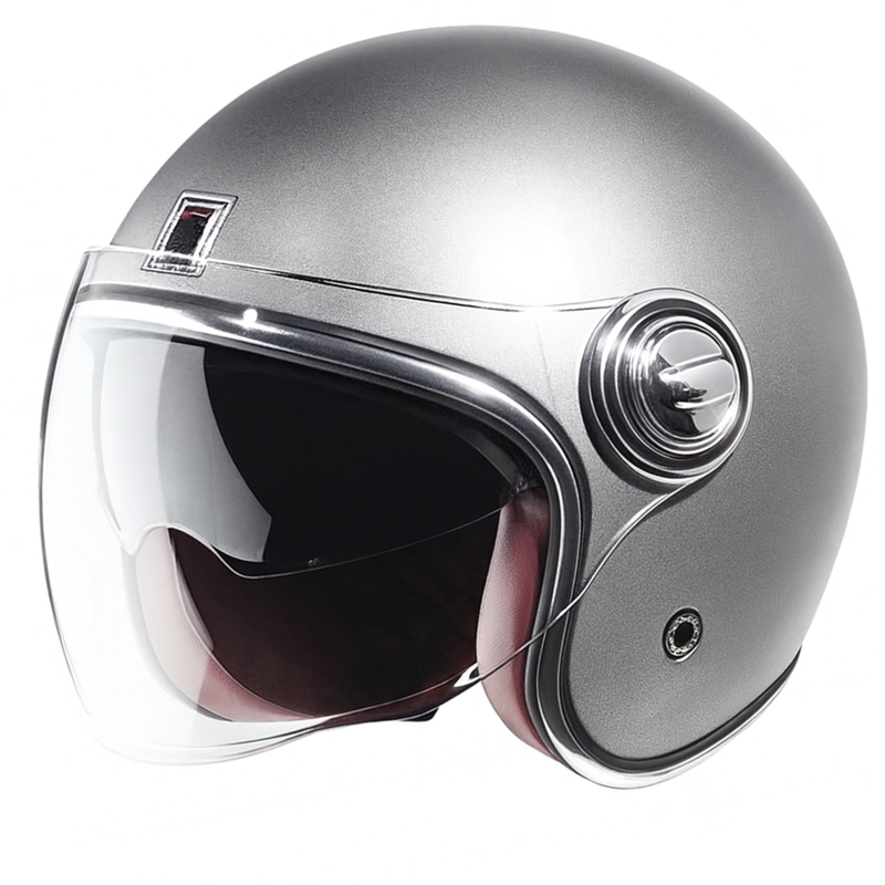 Casque ouvert NOX PREMIUM Heritage argent mat