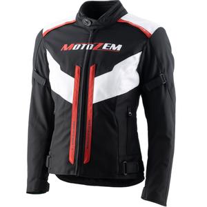 Veste de moto pour femme Motozem Team 2 noir et blanc