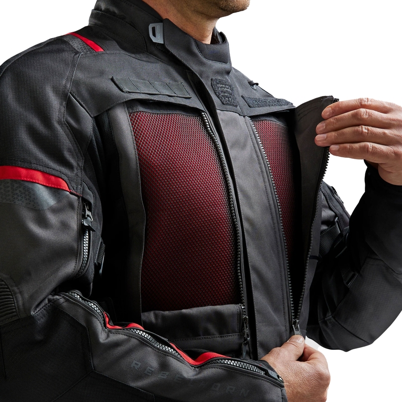 Veste moto Rebelhorn Cubby V noir-anthracite-rouge