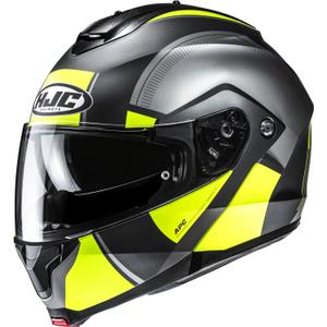 Casque moto modulable HJC C91N Jyn MC3HSF noir-gris-jaune fluo