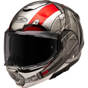 Casque moto modulable HJC F100 Ant-Man Marvel MC1 gris-rouge