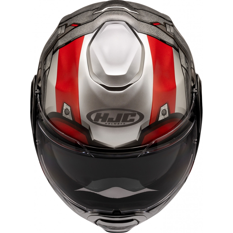 Casque moto modulable HJC F100 Ant-Man Marvel MC1 gris-rouge