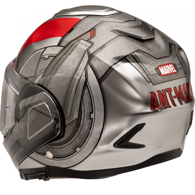 Casque moto modulable HJC F100 Ant-Man Marvel MC1 gris-rouge