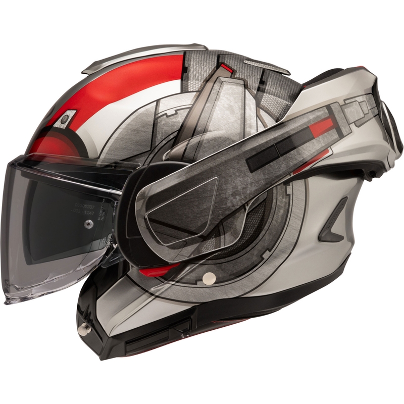 Casque moto modulable HJC F100 Ant-Man Marvel MC1 gris-rouge