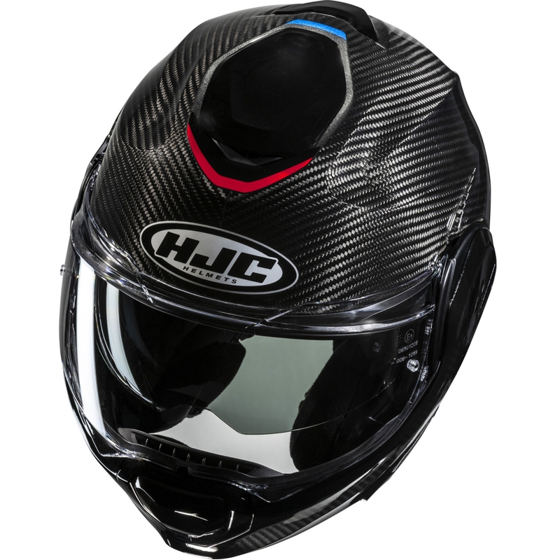 Casque moto modulable HJC F100 Carbon Stan MC21 noir-bleu-rouge