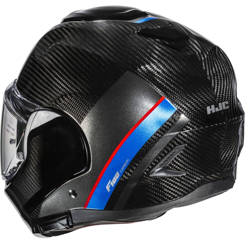 Casque moto modulable HJC F100 Carbon Stan MC21 noir-bleu-rouge