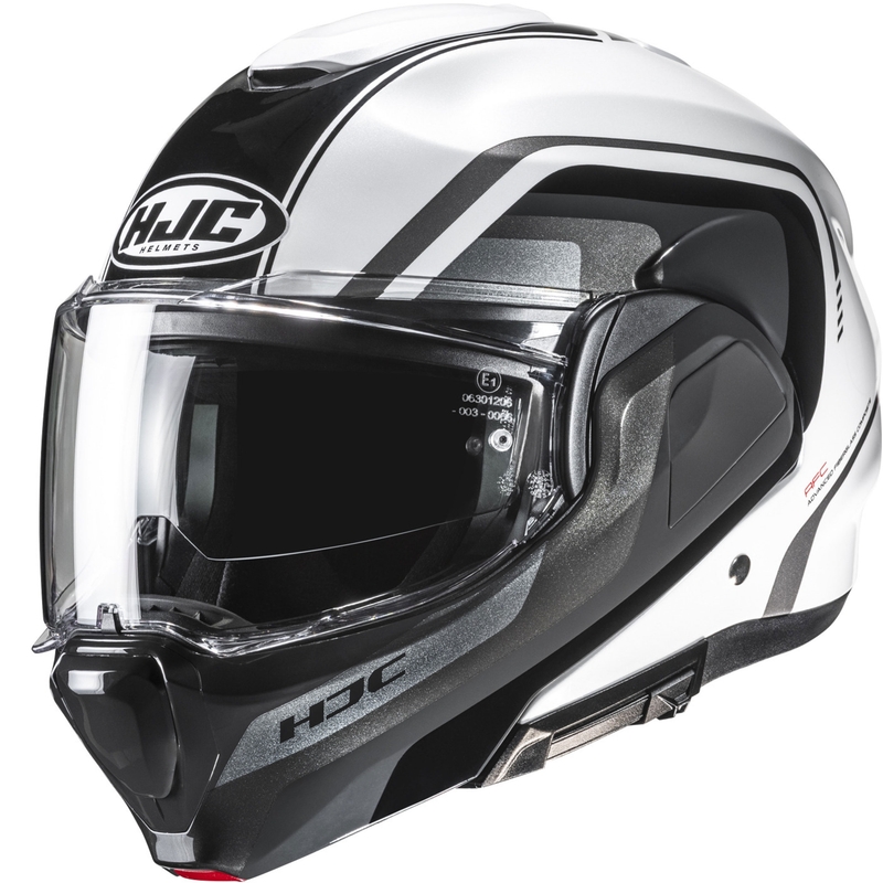 Casque moto modulable HJC F100 Reff MC1 noir-blanc