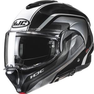 Casque moto modulable HJC F100 Reff MC21 noir-argent-blanc