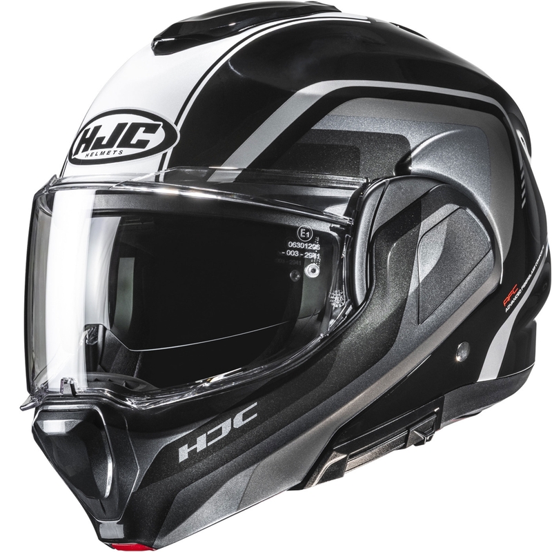 Casque moto modulable HJC F100 Reff MC21 noir-argent-blanc