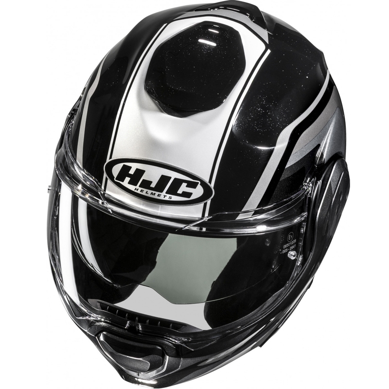 Casque moto modulable HJC F100 Reff MC21 noir-argent-blanc