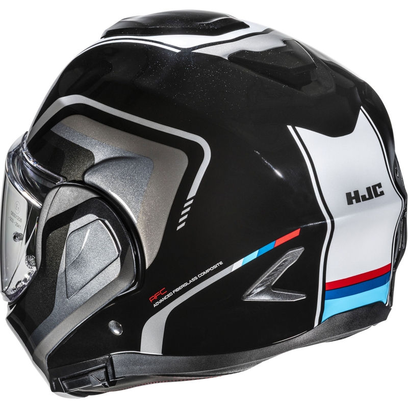 Casque moto modulable HJC F100 Reff MC21 noir-argent-blanc