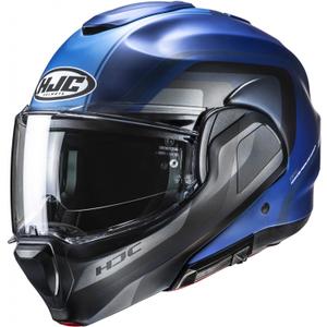 Casque moto modulable HJC F100 Reff MC2SF bleu-gris