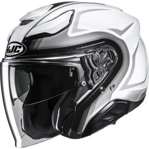 Casque moto jet HJC F31 Bask MC10 blanc-argent