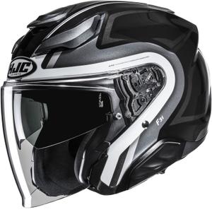 Casque moto ouvert HJC F31 Bask MC5 noir-argent-blanc