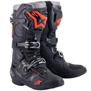 Bottes de moto Alpinestars Tech 10 noir-rouge-fluo-gris