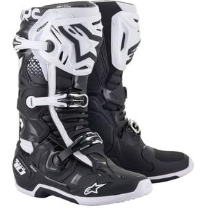 Bottes de moto Alpinestars Tech 10 noires et blanches