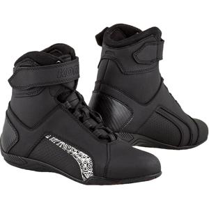 Bottes de moto Kore Velcro 2.0 pour femmes, noires et blanches