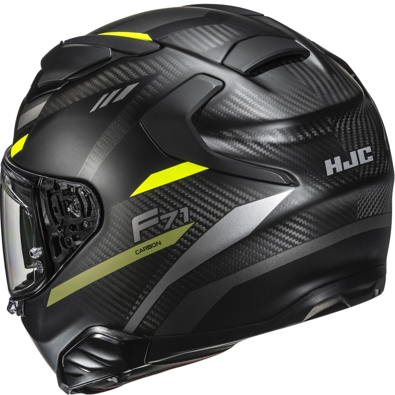 Casque moto intégral HJC F71 CARBON Esira MC3HSF noir-jaune fluo