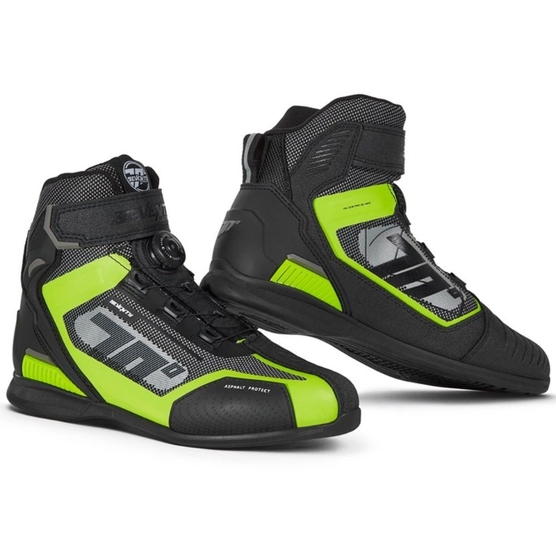 Bottes de moto SEVENTY DEGREES SD-BR3 Veloce PRO noir-jaune fluo