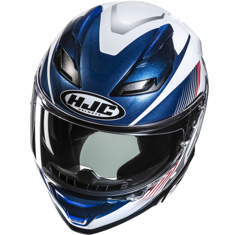 Casque moto intégral HJC F71 Catos MC21 blanc-bleu-rouge