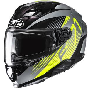 Casque moto intégral HJC F71 Catos MC3H noir-gris-jaune fluo