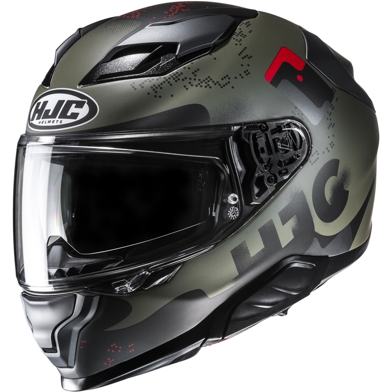 Casque moto intégral HJC F71 Faco MC1SF kaki-noir