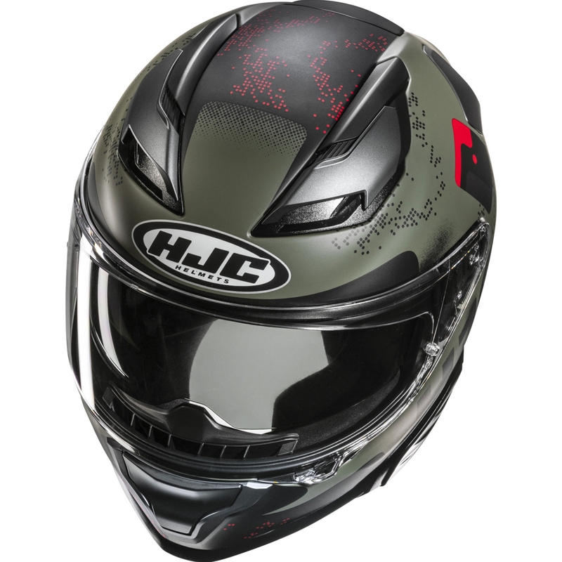 Casque moto intégral HJC F71 Faco MC1SF kaki-noir
