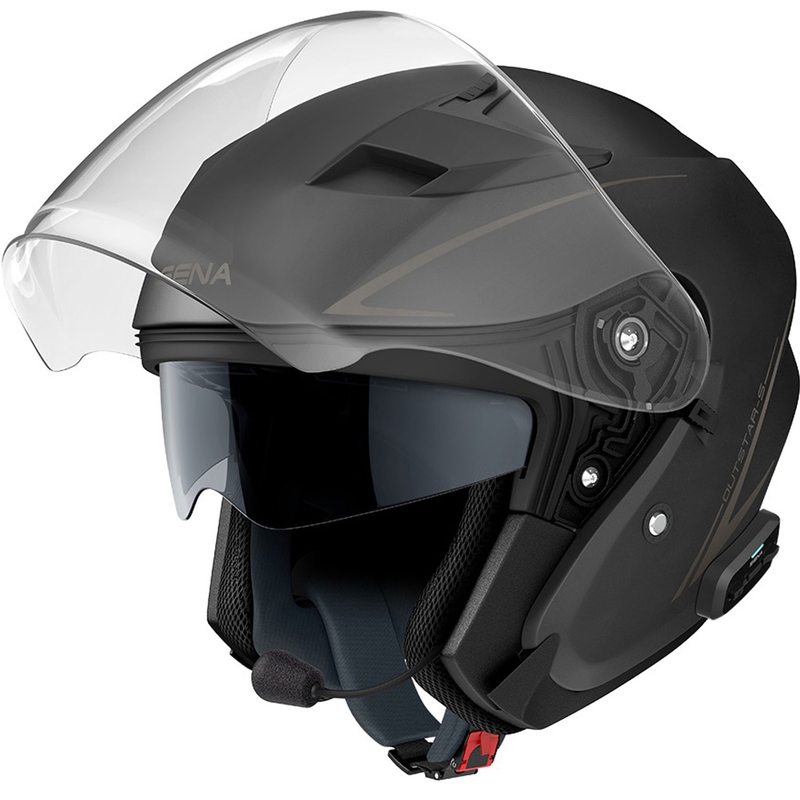 Casque moto ouvert SENA Outstar S noir mat