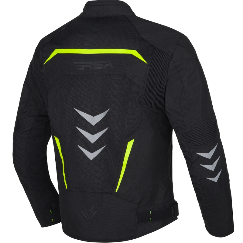 Veste moto RSA Runway noir-jaune fluo