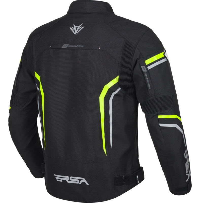 Blouson moto RSA Compact 2 noir-gris-jaune fluo