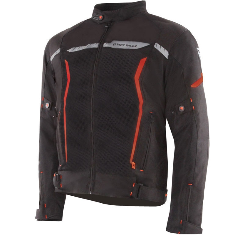 Veste moto Street Racer Flex Air noir-rouge