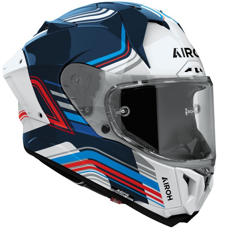 Casque moto intégral Airoh GP800 Hurricane bleu brillant-blanc