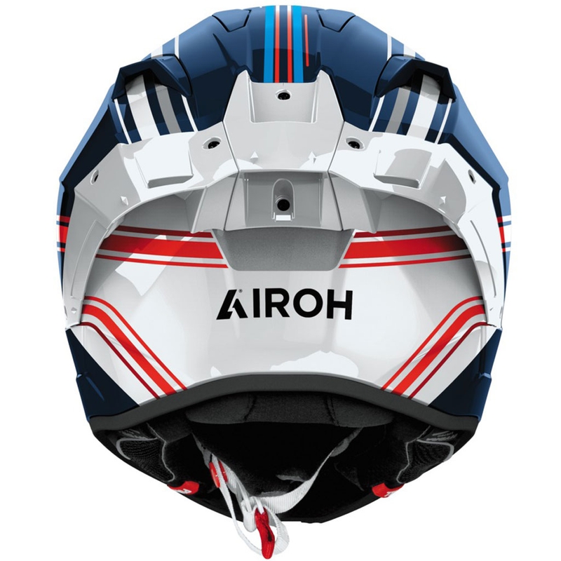 Casque moto intégral Airoh GP800 Hurricane bleu brillant-blanc