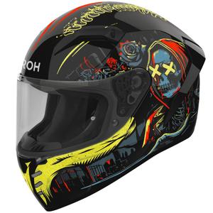 Casque moto intégral Airoh CONNOR Double Face noir brillant-jaune