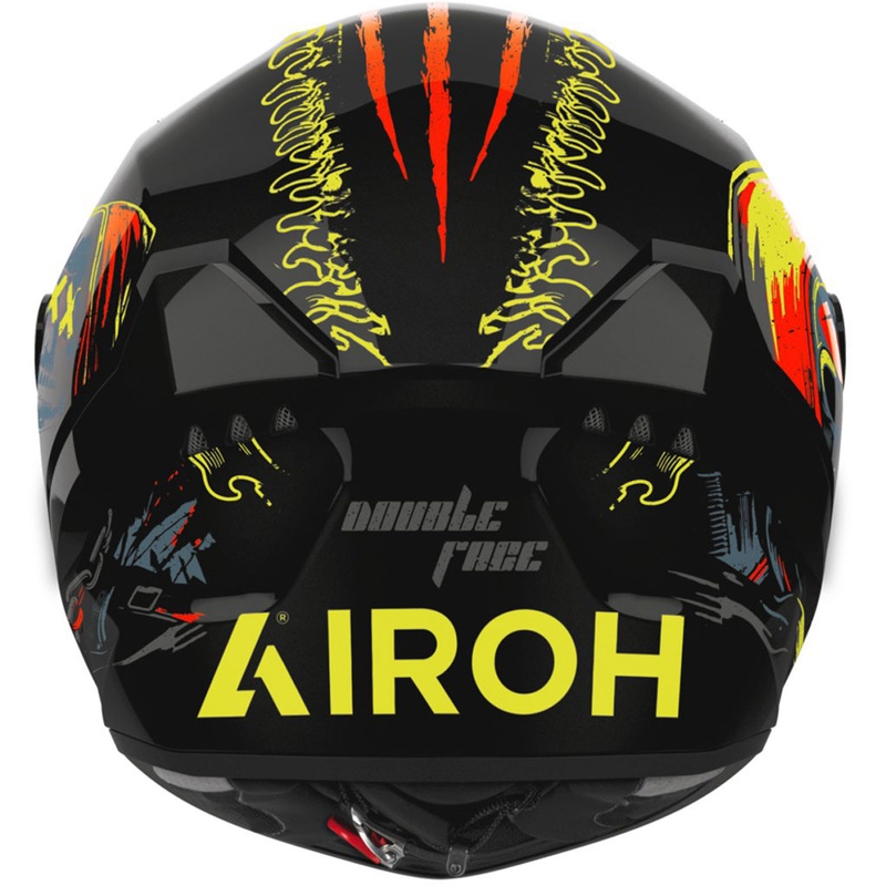 Casque moto intégral Airoh CONNOR Double Face noir brillant-jaune