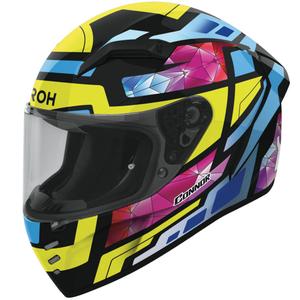 Casque moto intégral Airoh CONNOR Stellar jaune-bleu-rose-noir brillant